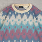 WOMEN'S VINTAGE 1970S PATTERNED KNITTED JUMPER - MEDIUM