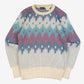 WOMEN'S VINTAGE 1970S PATTERNED KNITTED JUMPER - MEDIUM