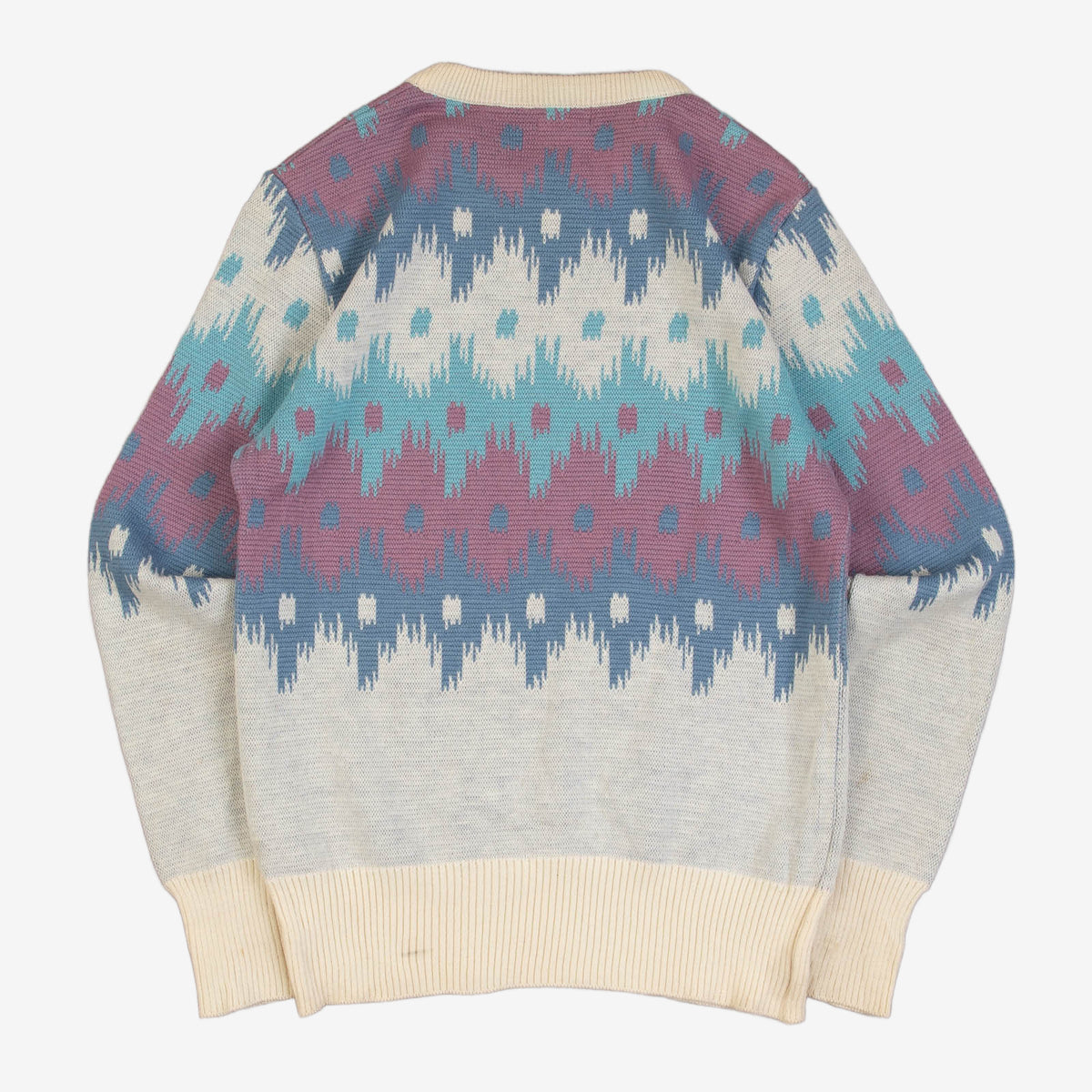 WOMEN'S VINTAGE 1970S PATTERNED KNITTED JUMPER - MEDIUM