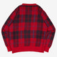 MEN'S VINTAGE 1990S CHECKED KNITTED JUMPER - MEDIUM