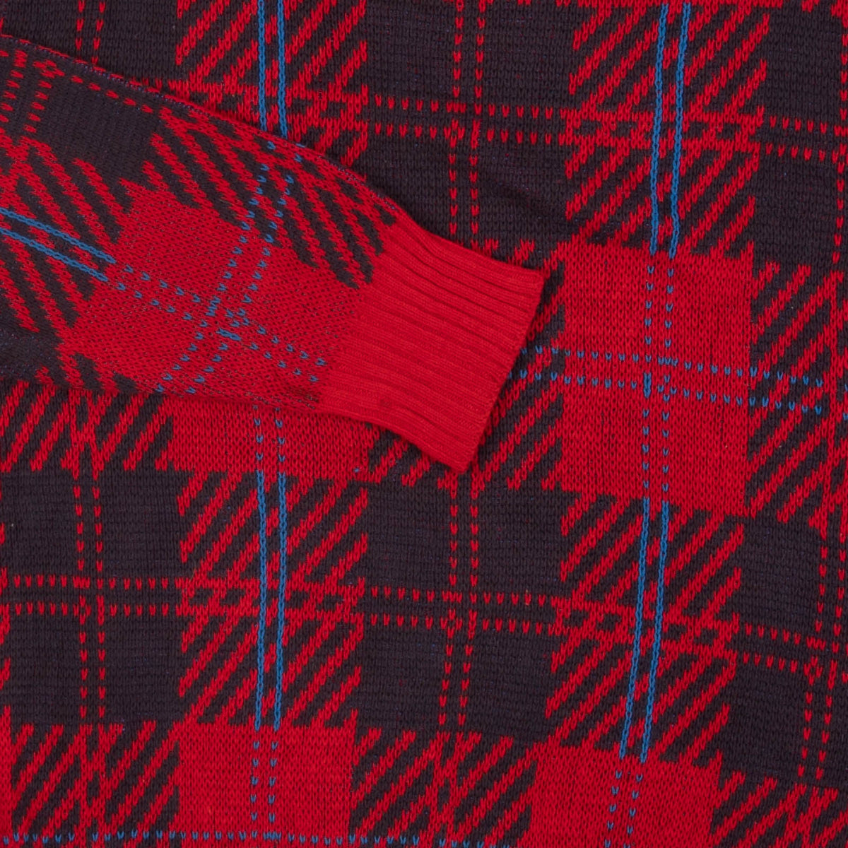 MEN'S VINTAGE 1990S CHECKED KNITTED JUMPER - MEDIUM