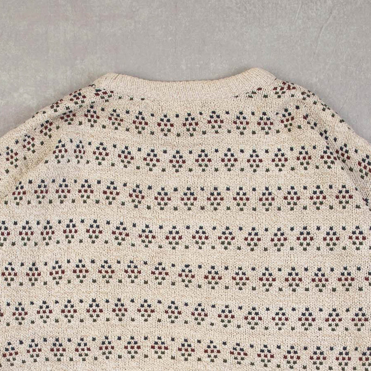 MEN'S VINTAGE 1990S PATTERNED KNITTED JUMPER - MEDIUM
