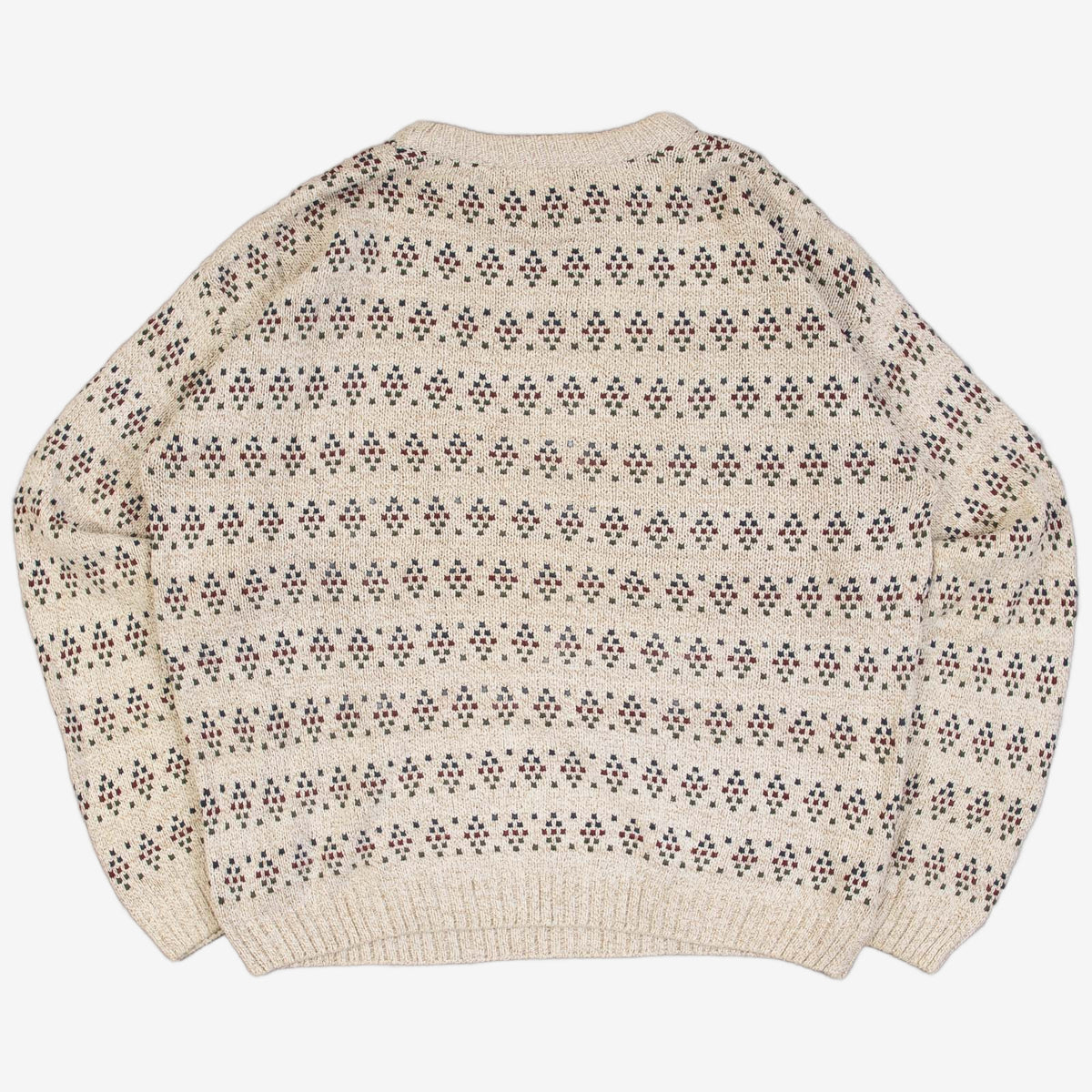 MEN'S VINTAGE 1990S PATTERNED KNITTED JUMPER - MEDIUM
