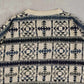 MEN'S VINTAGE 1990S PATTERNED KNITTED JUMPER - LARGE