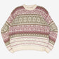 WOMEN'S VINTAGE 1990S PATTERNED KNITTED JUMPER - X-LARGE