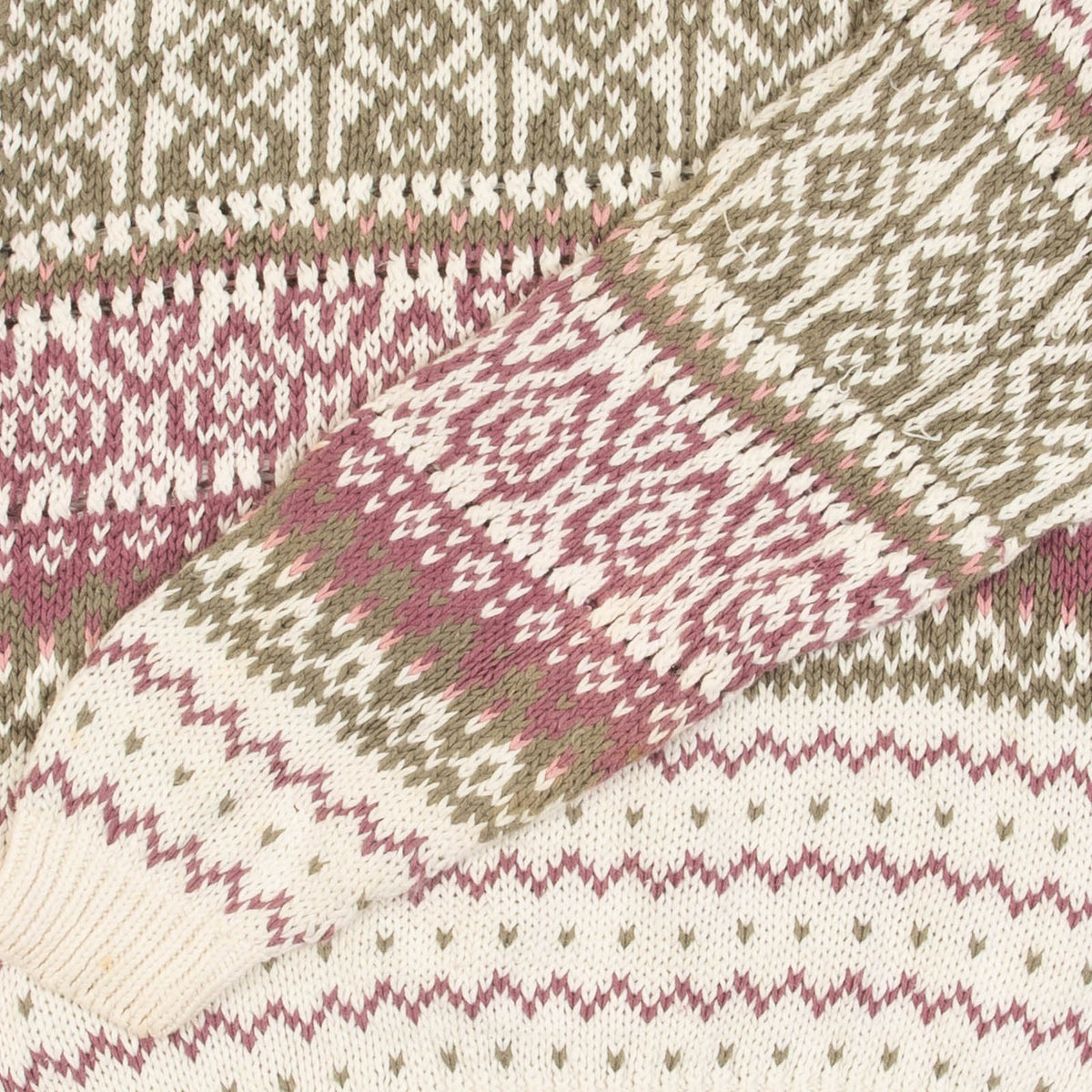 WOMEN'S VINTAGE 1990S PATTERNED KNITTED JUMPER - X-LARGE