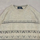 MEN'S VINTAGE 1990S PATTERNED KNITTED JUMPER - LARGE
