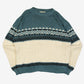 MEN'S VINTAGE 1990S PATTERNED RIB KNITTED JUMPER - X-LARGE