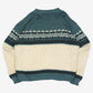 MEN'S VINTAGE 1990S PATTERNED RIB KNITTED JUMPER - X-LARGE