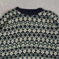 MEN'S VINTAGE 1990S PATTERNED KNITTED JUMPER - MEDIUM