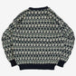 MEN'S VINTAGE 1990S PATTERNED KNITTED JUMPER - MEDIUM