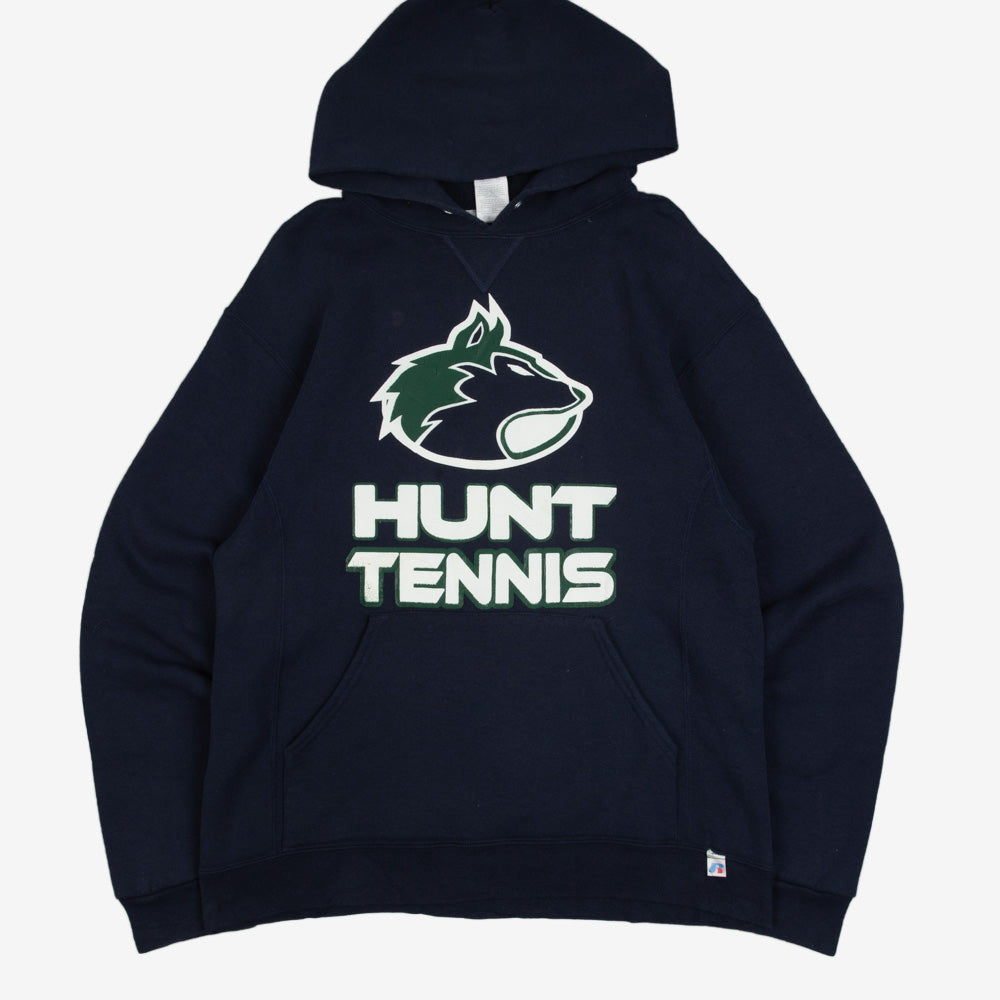 MEN'S VINTAGE RUSSELL ATHLETIC HUNT TENNIS HOODED SWEATSHIRT - MEDIUM