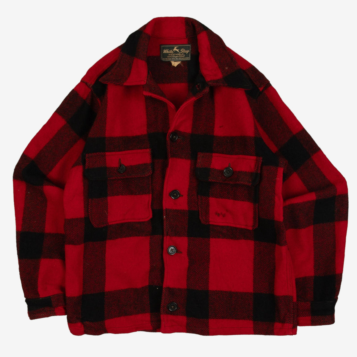 MEN'S VINTAGE 1980S CHECKED SHIRT JACKET - MEDIUM