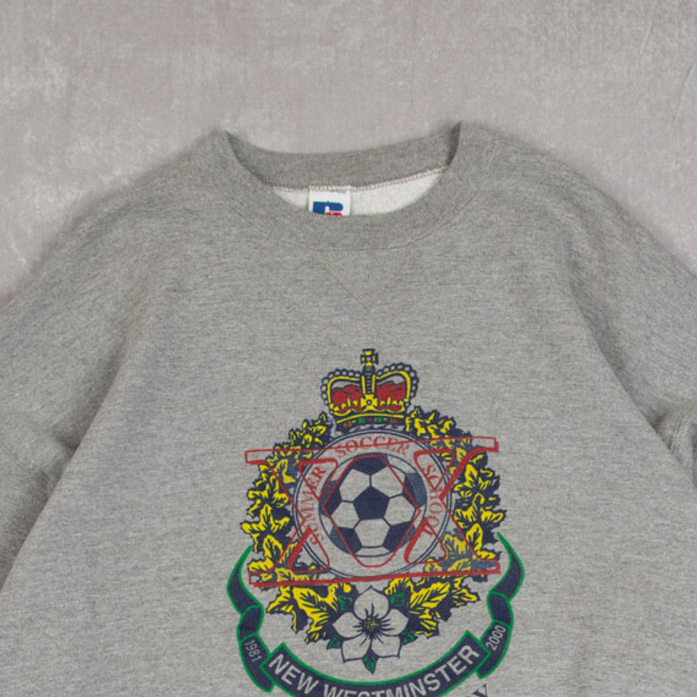 MEN'S VINTAGE 2000 RUSSELL ATHLETIC NEW WESTMINSTER SOCCER SWEATSHIRT - X-LARGE