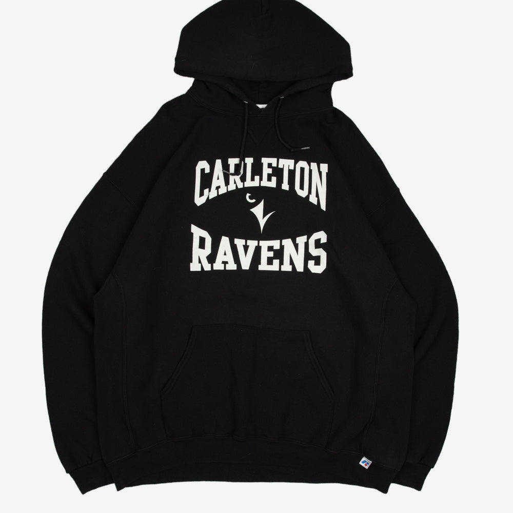 MEN'S VINTAGE RUSSELL ATHLETIC CARLETON RAVENS HOODED SWEATSHIRT - XX-LARGE
