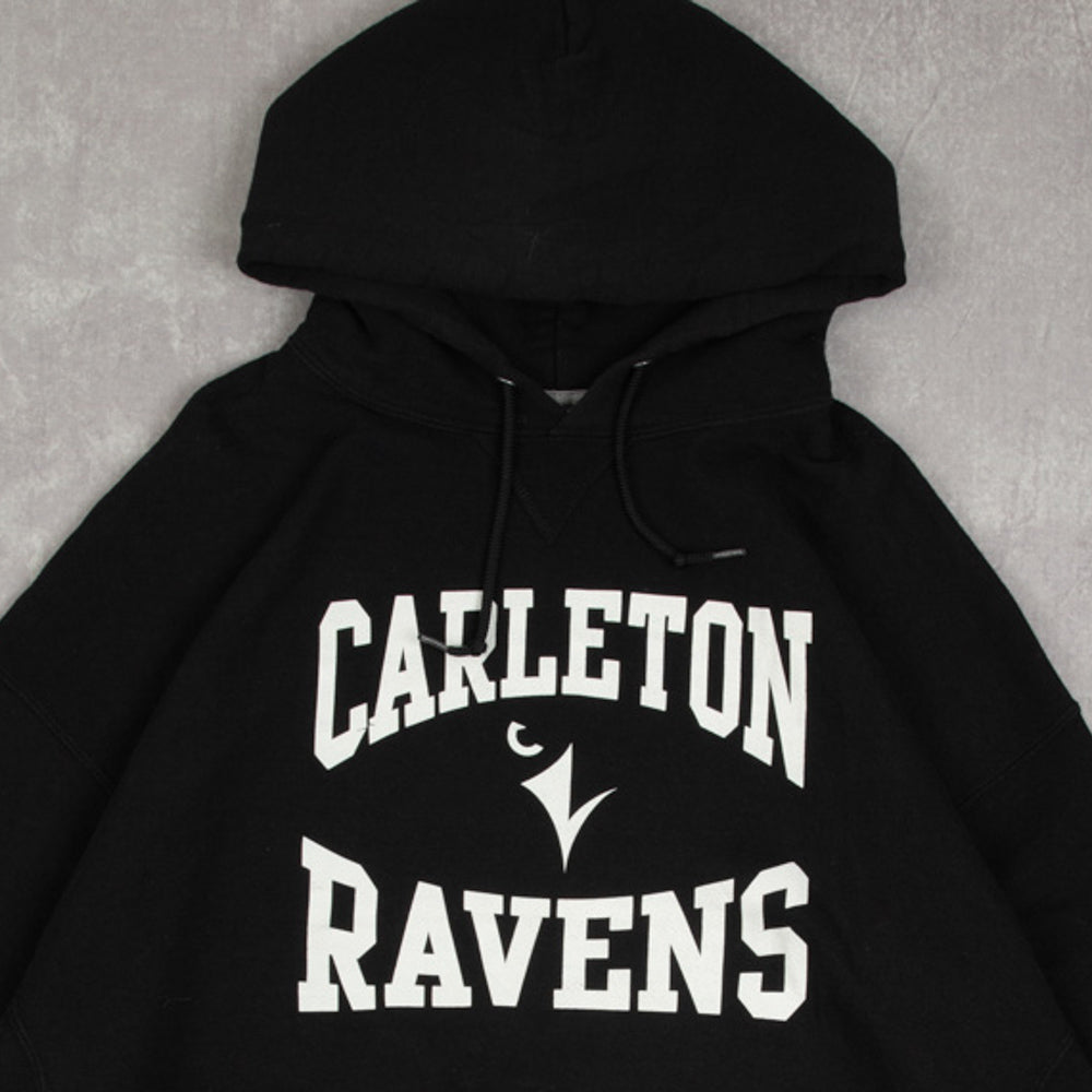 MEN'S VINTAGE RUSSELL ATHLETIC CARLETON RAVENS HOODED SWEATSHIRT - XX-LARGE