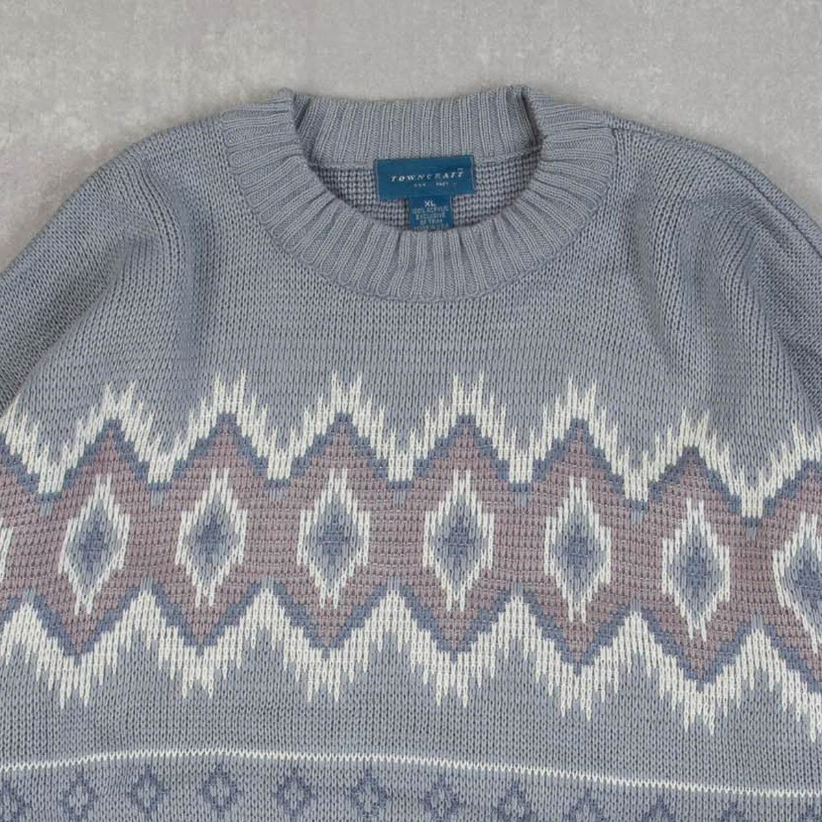 WOMEN'S VINTAGE 1990S PATTERNED KNITTED JUMPER - X-LARGE