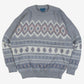 WOMEN'S VINTAGE 1990S PATTERNED KNITTED JUMPER - X-LARGE