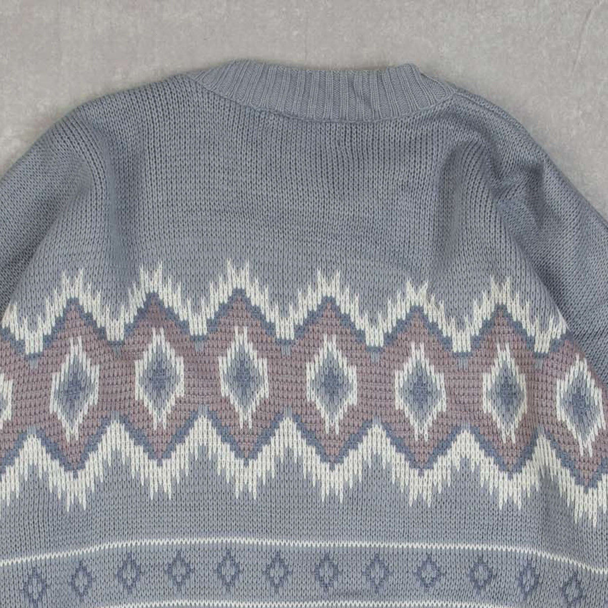 WOMEN'S VINTAGE 1990S PATTERNED KNITTED JUMPER - X-LARGE