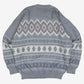 WOMEN'S VINTAGE 1990S PATTERNED KNITTED JUMPER - X-LARGE