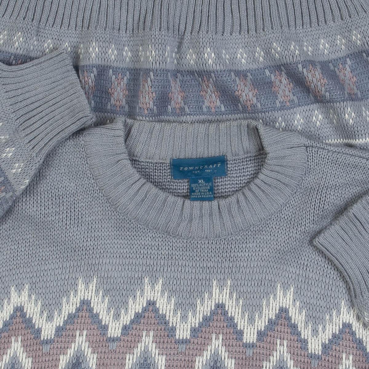WOMEN'S VINTAGE 1990S PATTERNED KNITTED JUMPER - X-LARGE