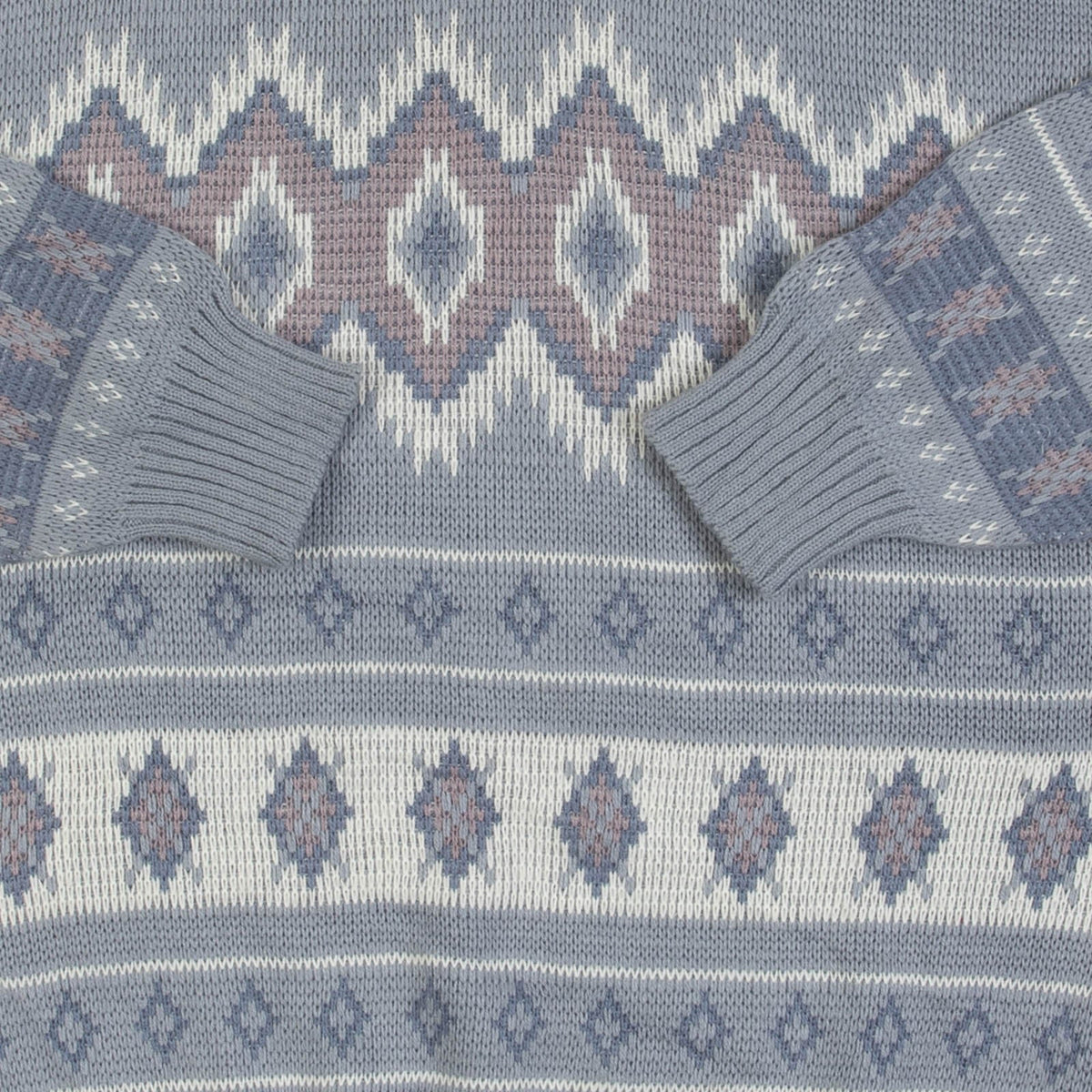 WOMEN'S VINTAGE 1990S PATTERNED KNITTED JUMPER - X-LARGE