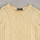 MEN'S VINTAGE 1980S STRUCTURED ARAN KNITTED JUMPER - MEDIUM