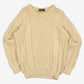 MEN'S VINTAGE 1980S STRUCTURED ARAN KNITTED JUMPER - MEDIUM