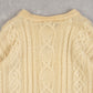 MEN'S VINTAGE 1980S STRUCTURED ARAN KNITTED JUMPER - MEDIUM