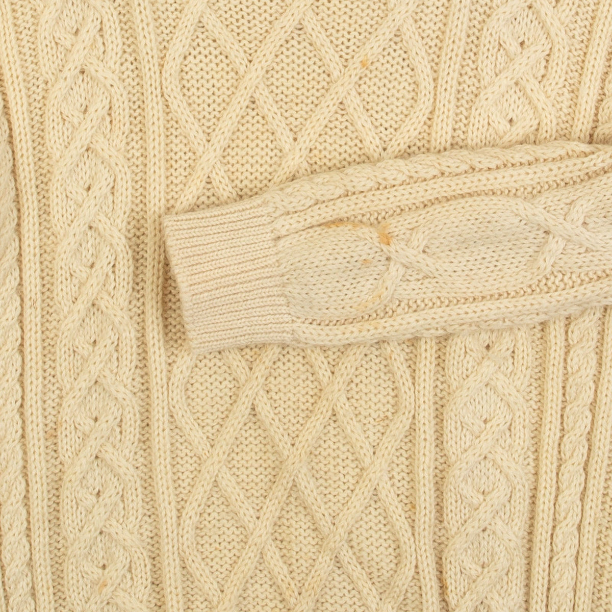 MEN'S VINTAGE 1980S STRUCTURED ARAN KNITTED JUMPER - MEDIUM