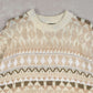 MEN'S VINTAGE 1990S STRUCTURED PATTERNED KNITTED JUMPER - X-LARGE