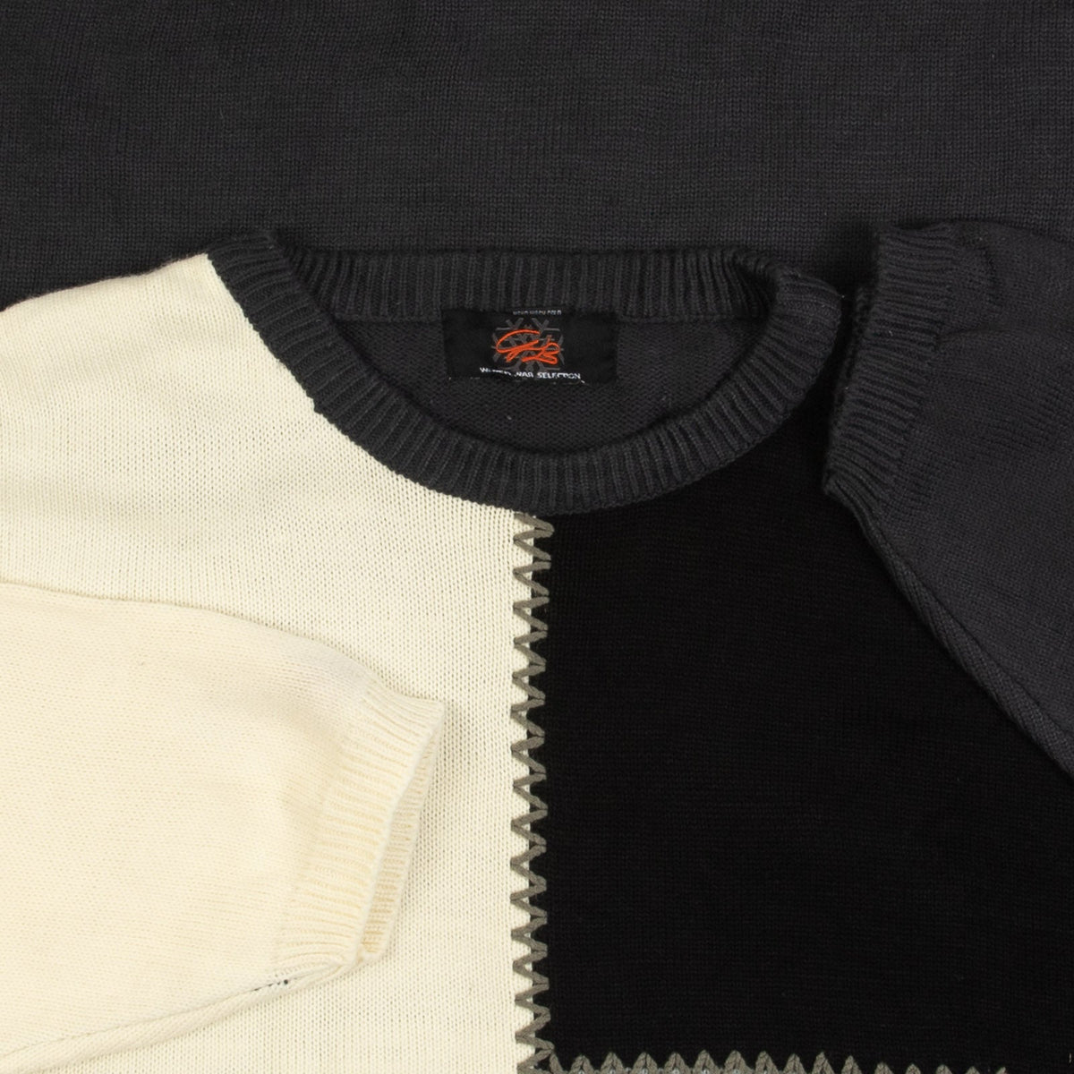 WOMEN'S VINTAGE 1990S BLOCK STITCH KNITTED JUMPER - XX-LARGE