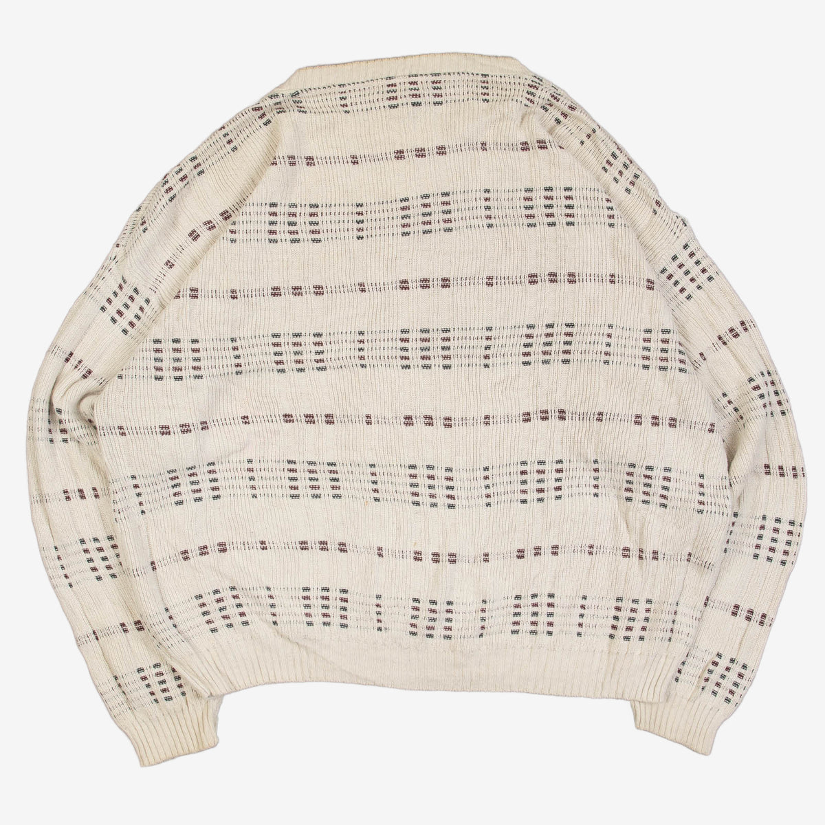 WOMEN'S VINTAGE 1990S STRUCTURED PATTERNED KNITTED JUMPER - LARGE