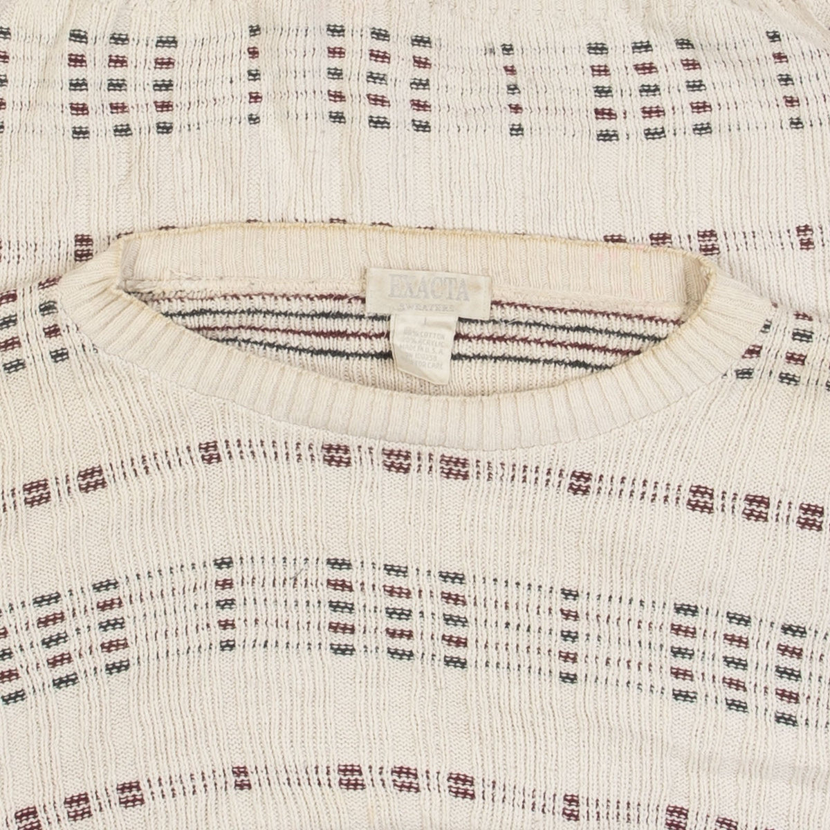 WOMEN'S VINTAGE 1990S STRUCTURED PATTERNED KNITTED JUMPER - LARGE