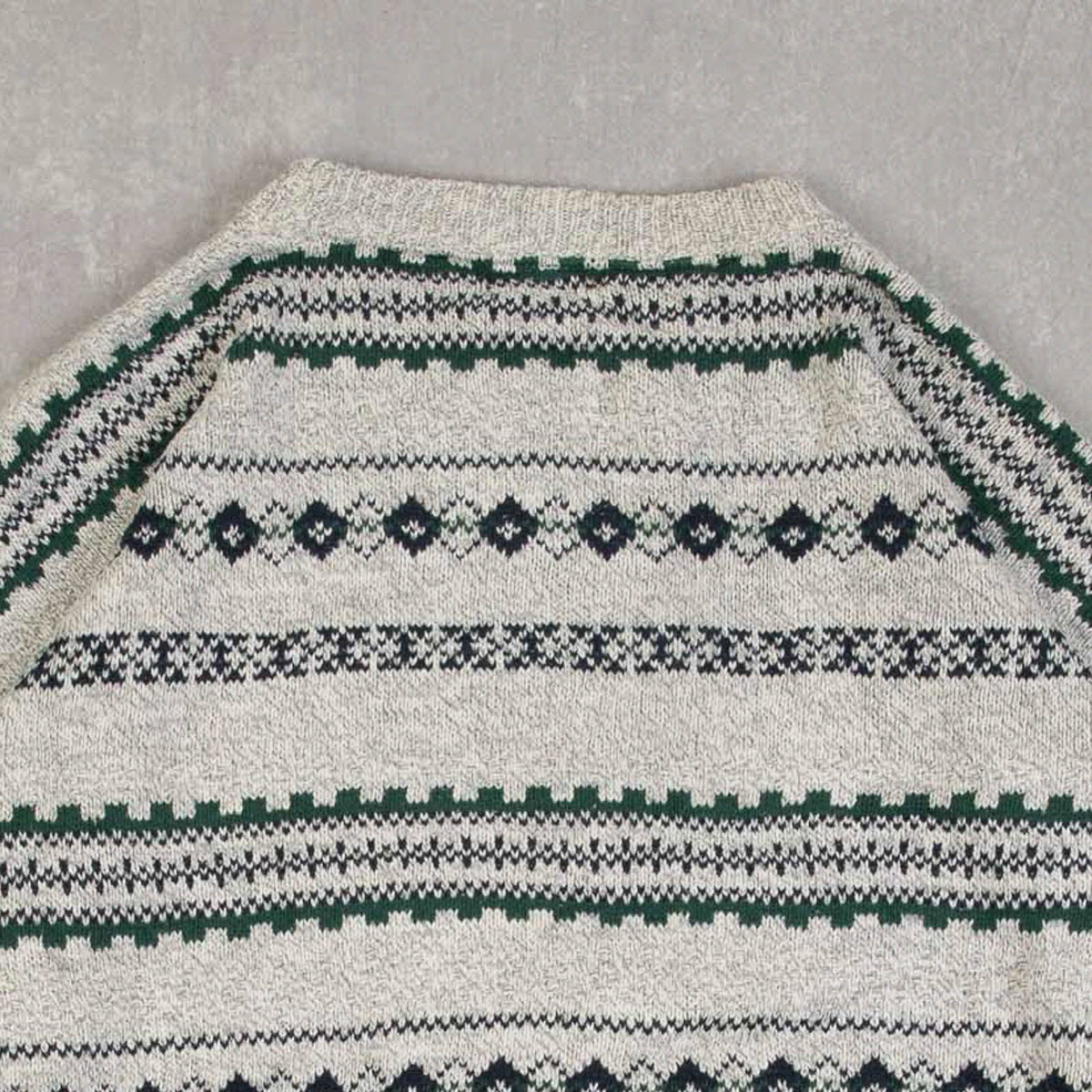 MEN'S VINTAGE 1990S PATTERNED KNITTED JUMPER - XX-LARGE