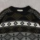 MEN'S VINTAGE 1990S PATTERNED KNITTED JUMPER - LARGE