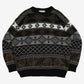 MEN'S VINTAGE 1990S PATTERNED KNITTED JUMPER - LARGE