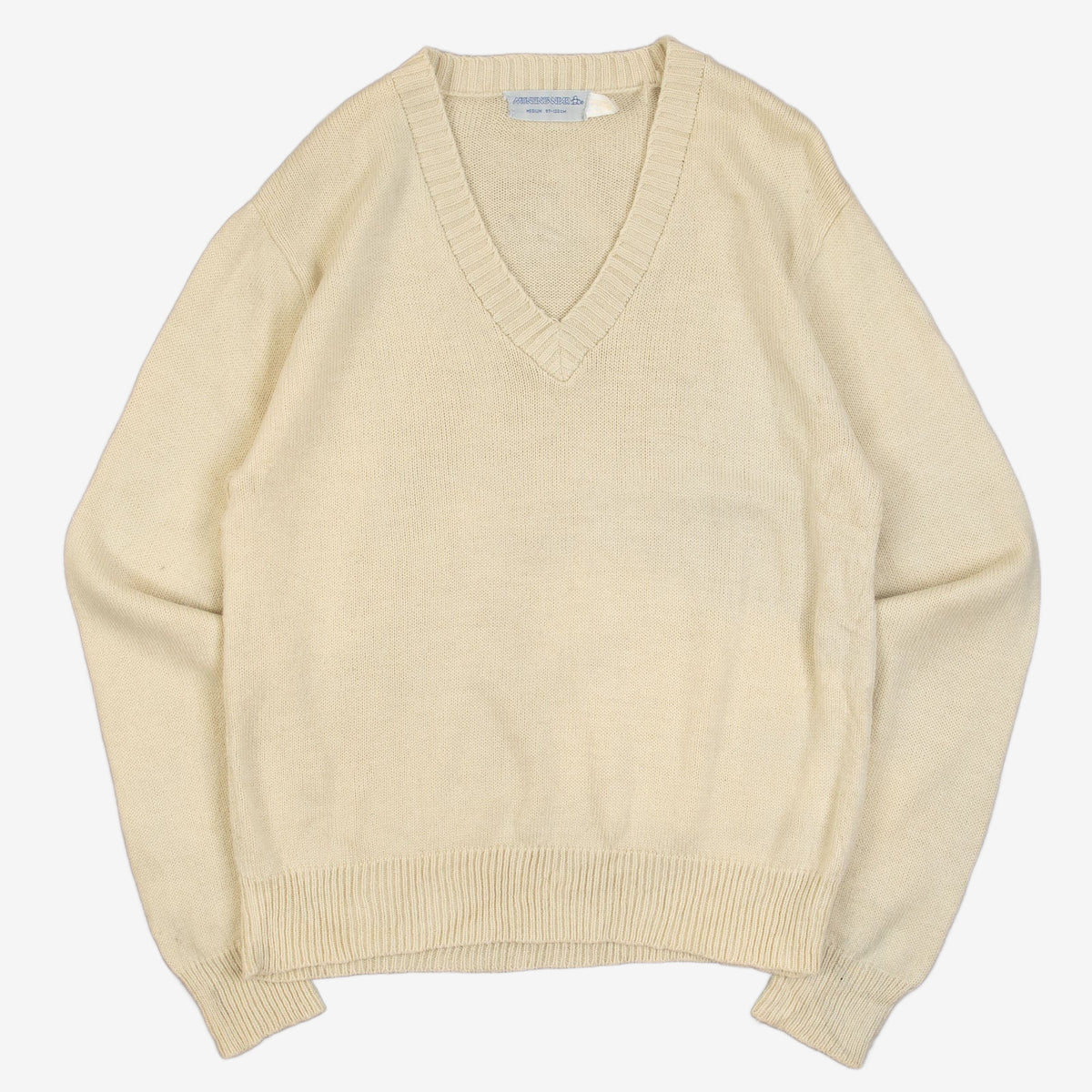 WOMEN'S VINTAGE 1980S V-NECK KNITTED JUMPER - MEDIUM