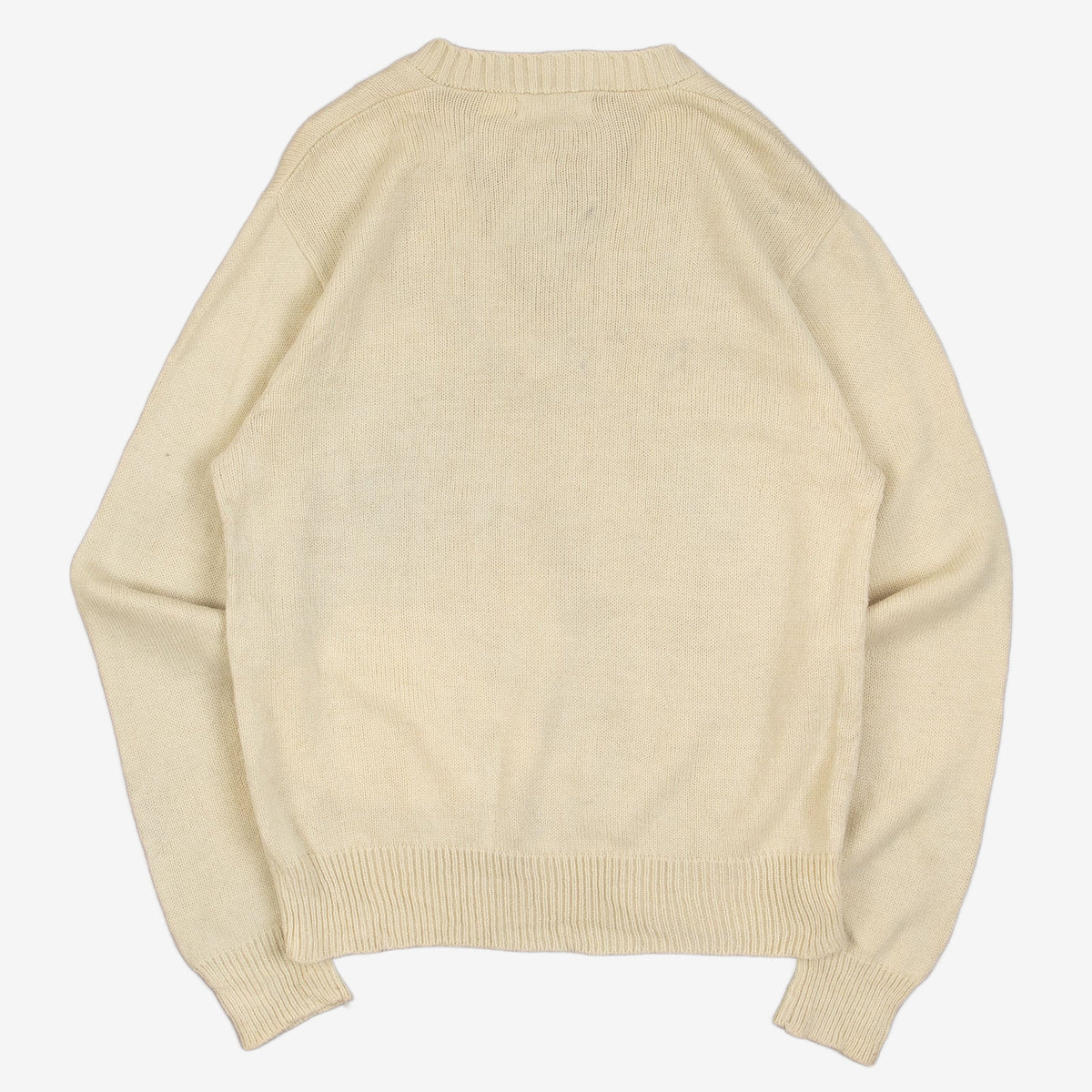 WOMEN'S VINTAGE 1980S V-NECK KNITTED JUMPER - MEDIUM