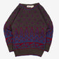 MEN'S VINTAGE 1980S PATTERNED KNITTED JUMPER - SMALL