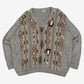 MEN'S VINTAGE 1990S PATTERNED KNITTED JUMPER - XX-LARGE