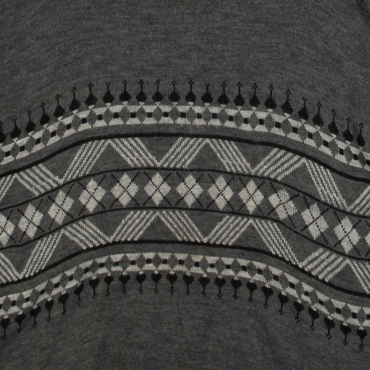 MEN'S VINTAGE 1990S PATTERNED KNITTED JUMPER - MEDIUM