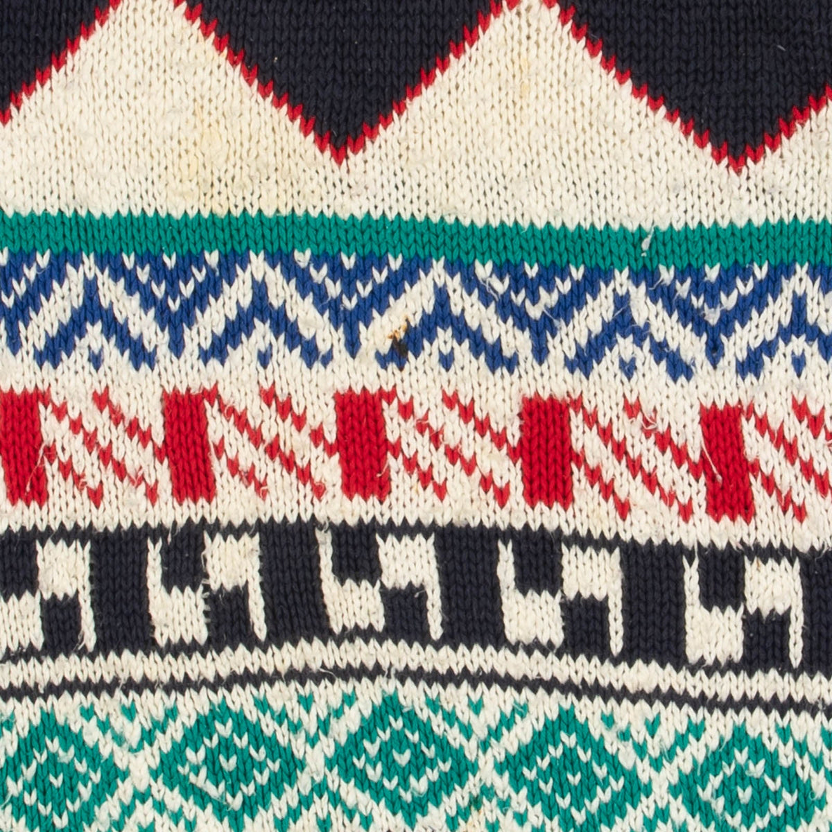 MEN'S VINTAGE 1980S PATTERNED KNITTED JUMPER - SMALL