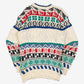 MEN'S VINTAGE 1980S PATTERNED KNITTED JUMPER - SMALL