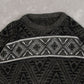 MEN'S VINTAGE 1990S PATTERNED KNITTED JUMPER - MEDIUM