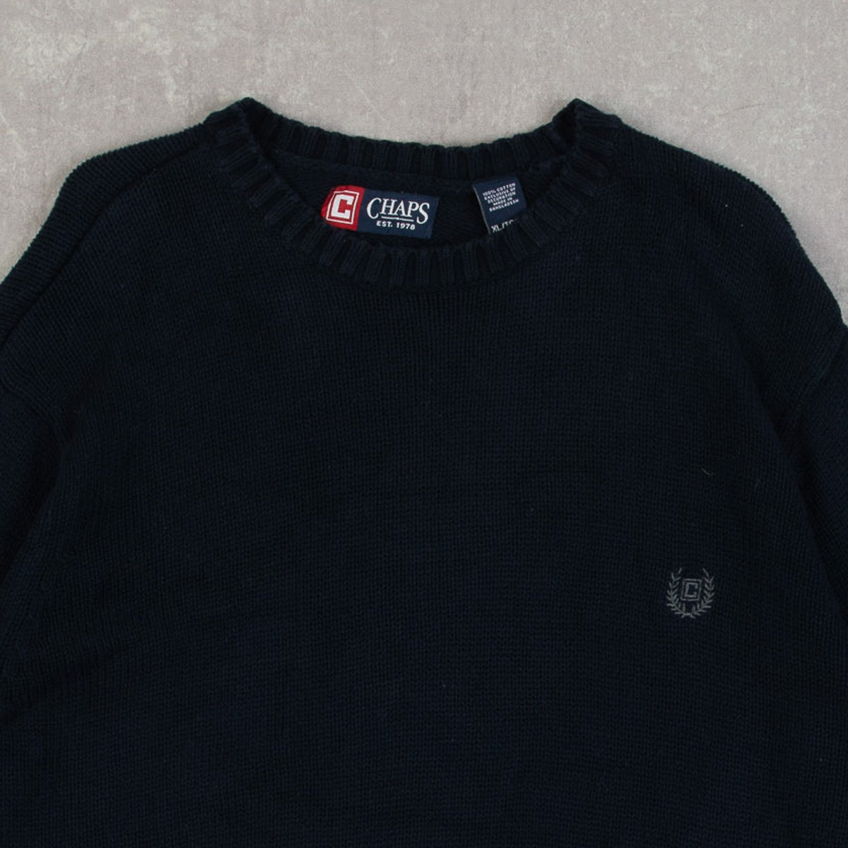 MEN'S VINTAGE CHAPS KNITTED JUMPER - X-LARGE