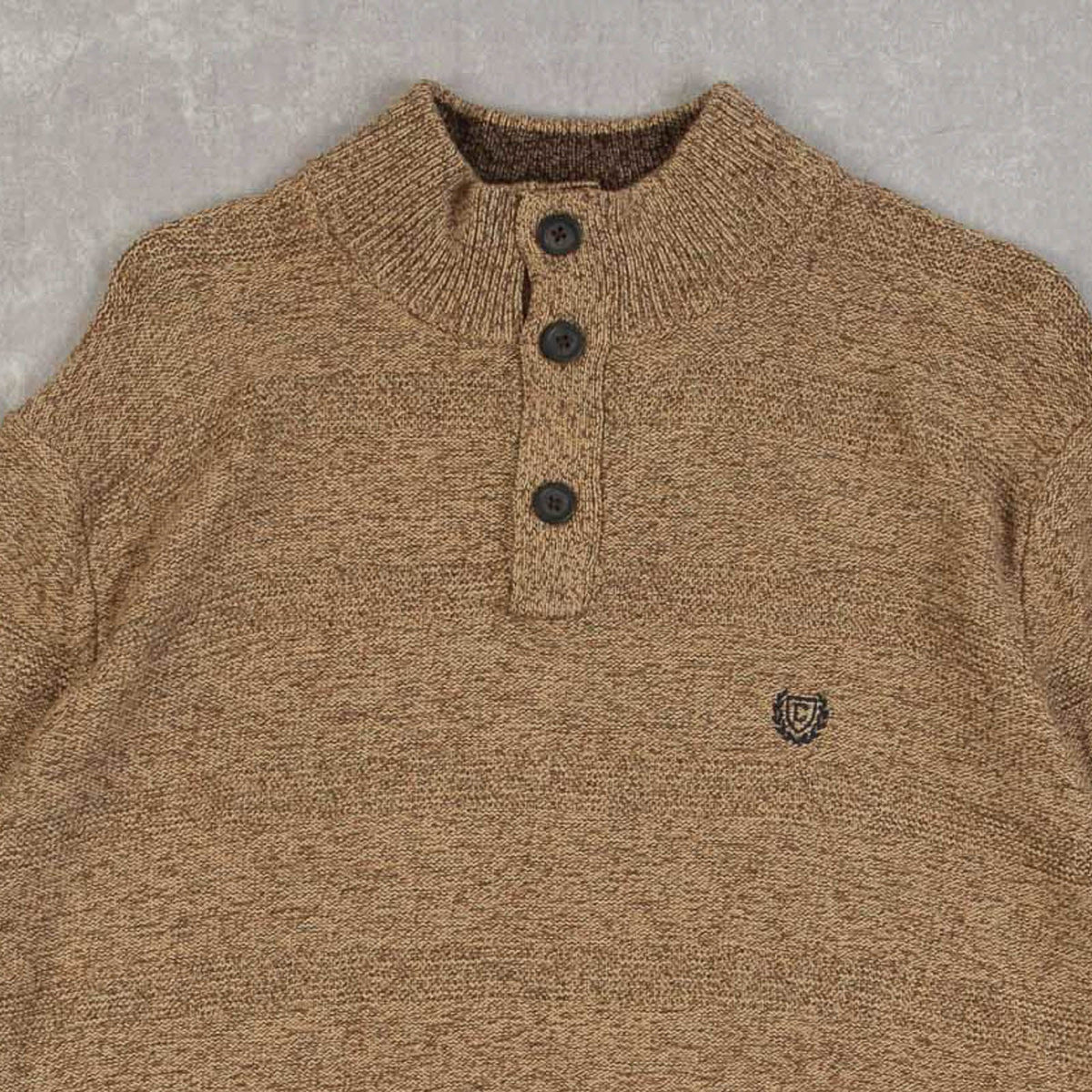 MEN'S VINTAGE CHAPS BUTTONED KNITTED JUMPER - X-LARGE