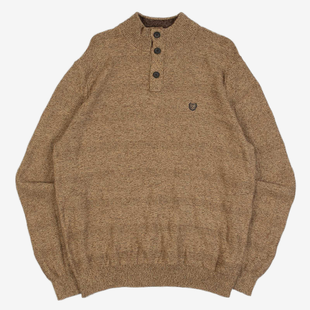 MEN'S VINTAGE CHAPS BUTTONED KNITTED JUMPER - X-LARGE