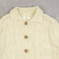 WOMEN'S VINTAGE 1990S ARAN COLLARED KNITTED CARDIGAN - LARGE