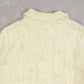 WOMEN'S VINTAGE 1990S ARAN COLLARED KNITTED CARDIGAN - LARGE